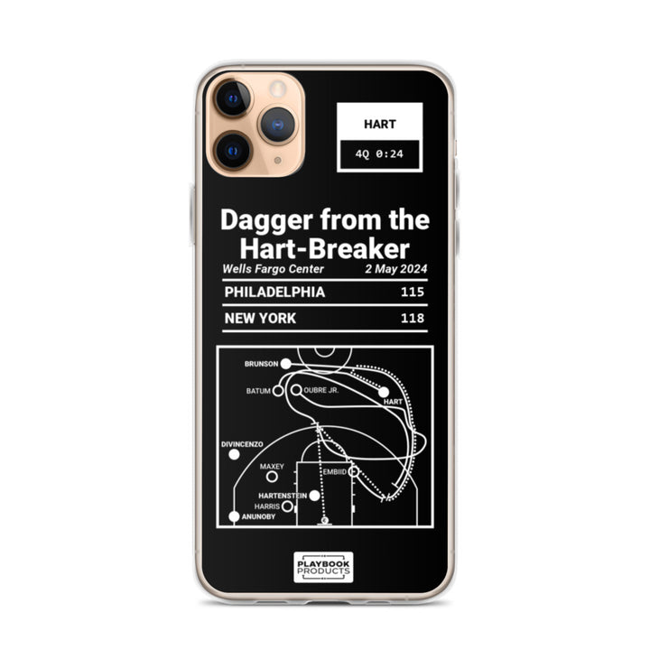 New York Knicks Greatest Plays iPhone Case: Dagger from the Hart-Breaker (2024)