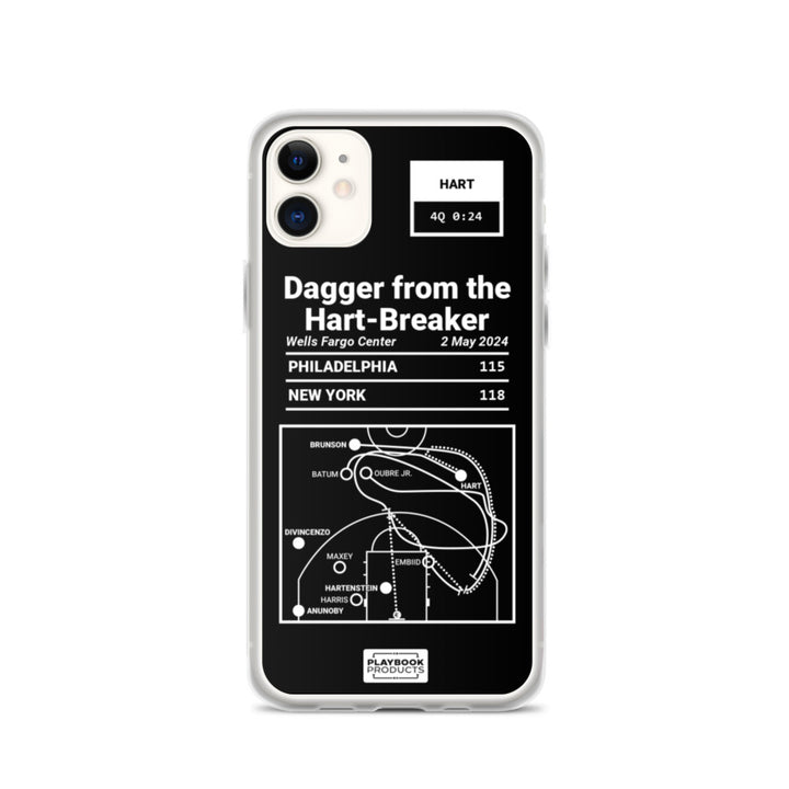 New York Knicks Greatest Plays iPhone Case: Dagger from the Hart-Breaker (2024)