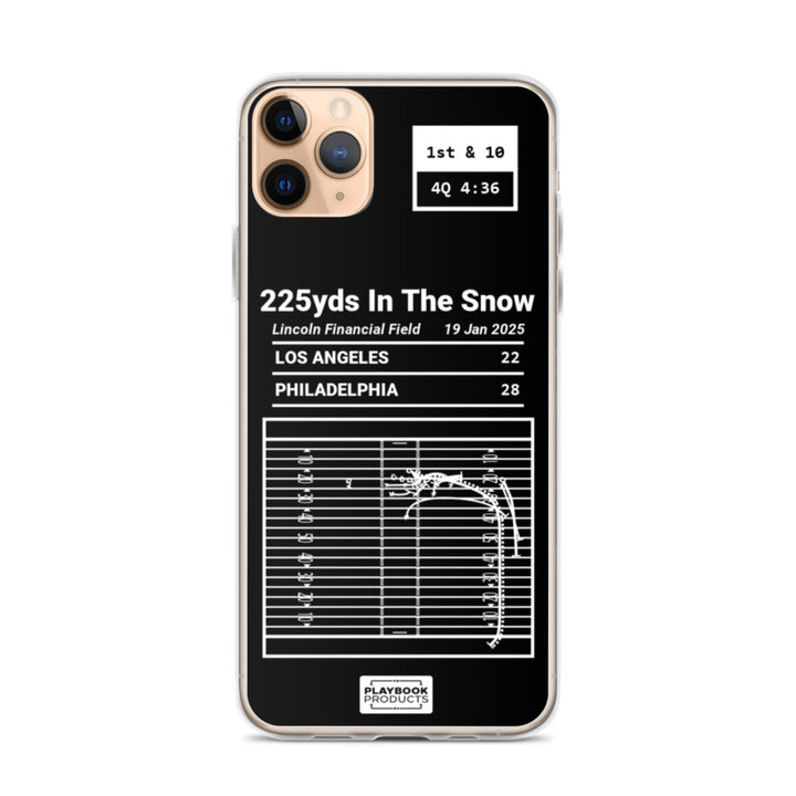 Philadelphia Eagles Greatest Plays iPhone Case: 225yds In The Snow (2025)