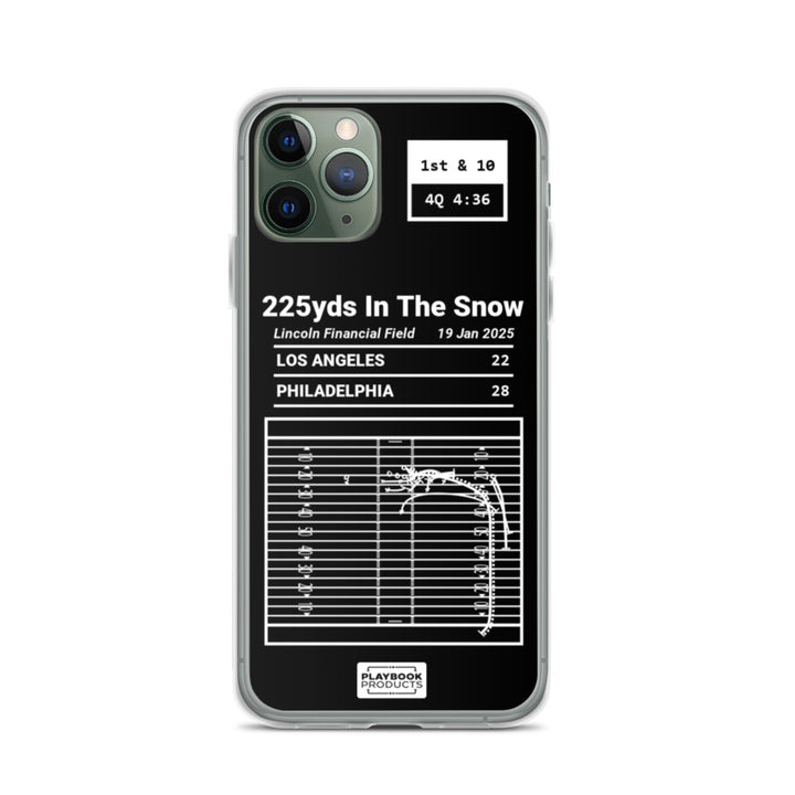 Philadelphia Eagles Greatest Plays iPhone Case: 225yds In The Snow (2025)