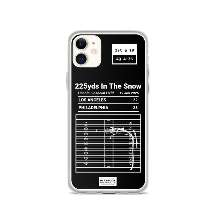 Philadelphia Eagles Greatest Plays iPhone Case: 225yds In The Snow (2025)