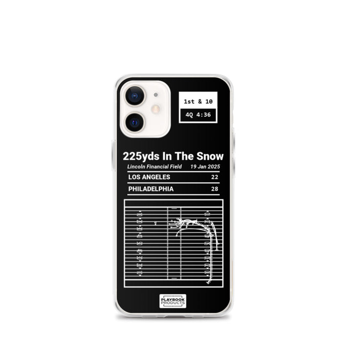 Philadelphia Eagles Greatest Plays iPhone Case: 225yds In The Snow (2025)