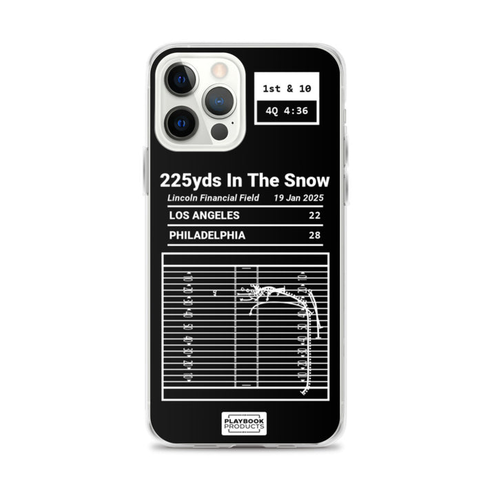 Philadelphia Eagles Greatest Plays iPhone Case: 225yds In The Snow (2025)