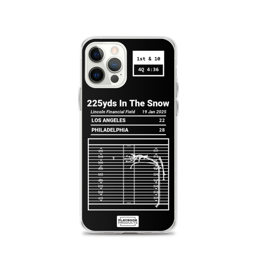 Philadelphia Eagles Greatest Plays iPhone Case: 225yds In The Snow (2025)