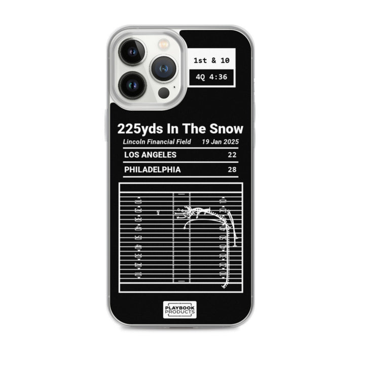 Philadelphia Eagles Greatest Plays iPhone Case: 225yds In The Snow (2025)