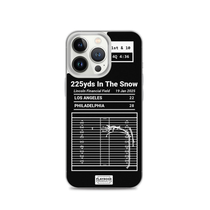 Philadelphia Eagles Greatest Plays iPhone Case: 225yds In The Snow (2025)