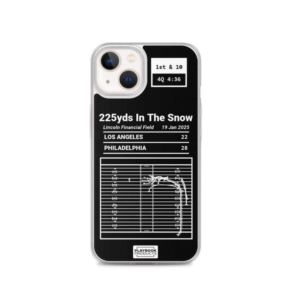 Philadelphia Eagles Greatest Plays iPhone Case: 225yds In The Snow (2025)