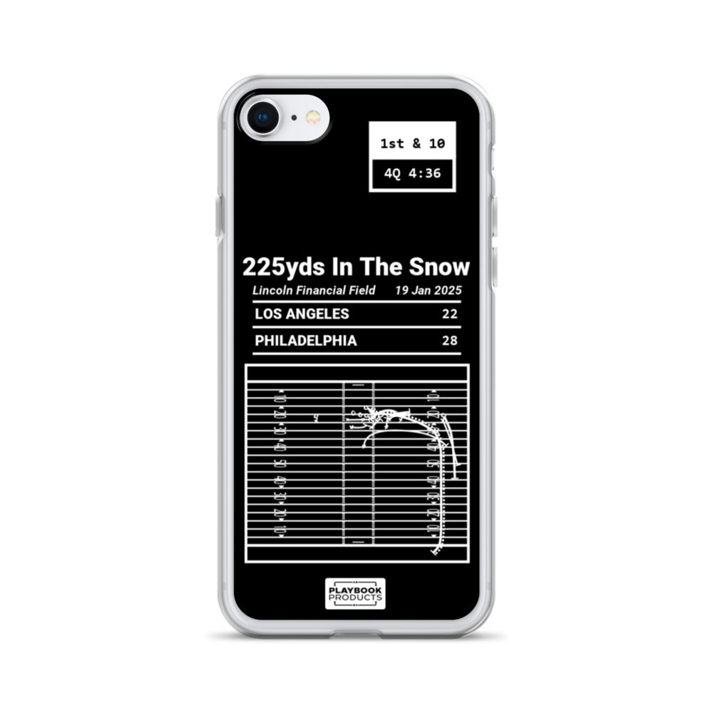 Philadelphia Eagles Greatest Plays iPhone Case: 225yds In The Snow (2025)