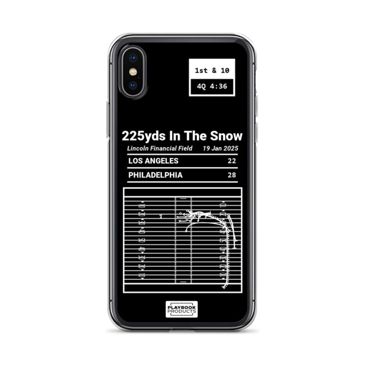 Philadelphia Eagles Greatest Plays iPhone Case: 225yds In The Snow (2025)