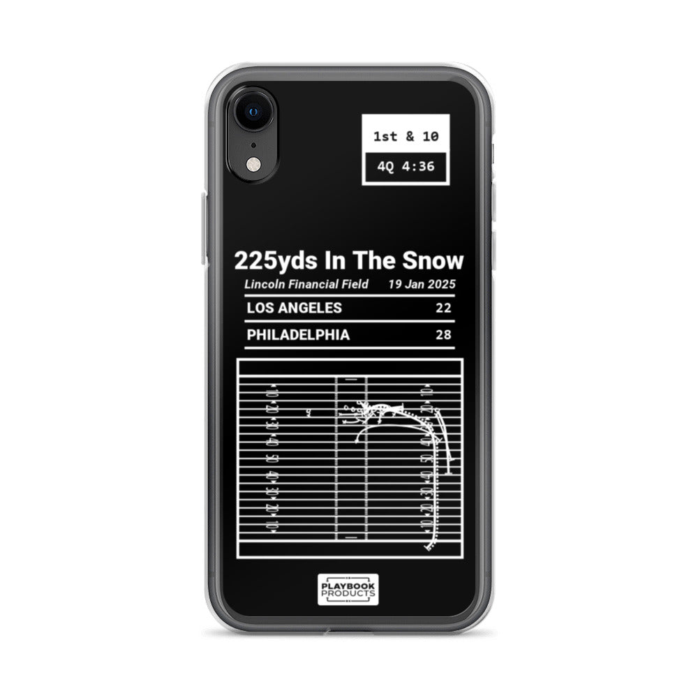 Philadelphia Eagles Greatest Plays iPhone Case: 225yds In The Snow (2025)