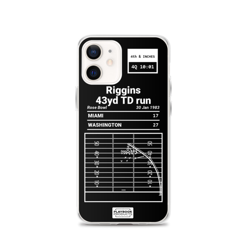 Washington Commanders Greatest Plays iPhone Case: Riggins 43yd TD run (1983)