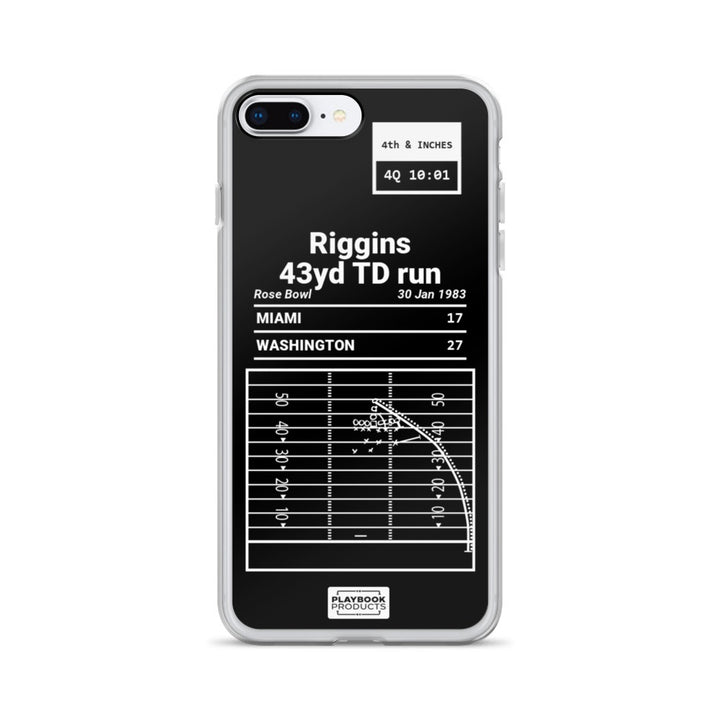 Washington Commanders Greatest Plays iPhone Case: Riggins 43yd TD run (1983)