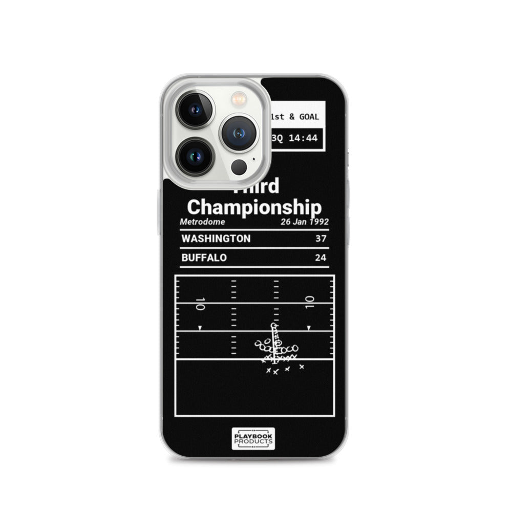 Washington Commanders Greatest Plays iPhone Case: Third Championship (1992)