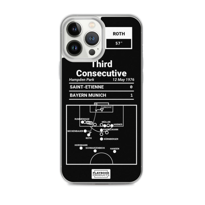 Bayern München Greatest Goals iPhone Case: Third Consecutive (1976)