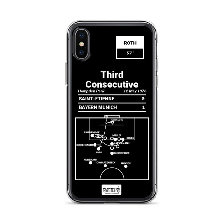 Bayern München Greatest Goals iPhone Case: Third Consecutive (1976)