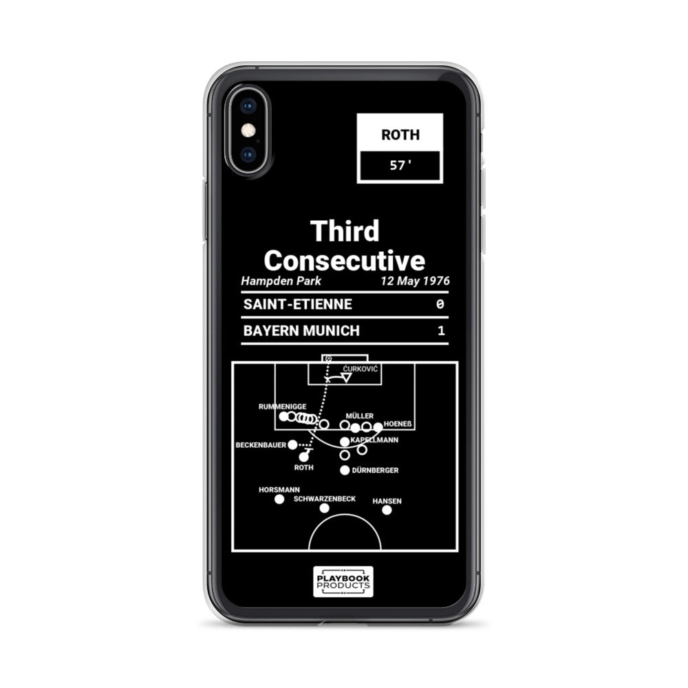 Bayern München Greatest Goals iPhone Case: Third Consecutive (1976)