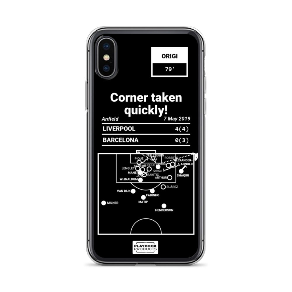 Liverpool Greatest Goals iPhone Case: Corner taken quickly! (2019)