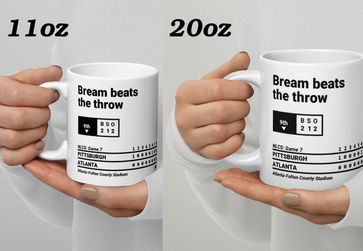 Atlanta Braves Greatest Plays Mug: Bream beats the throw (1992)