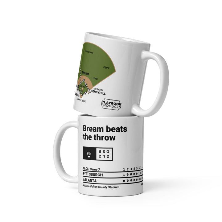Atlanta Braves Greatest Plays Mug: Bream beats the throw (1992)
