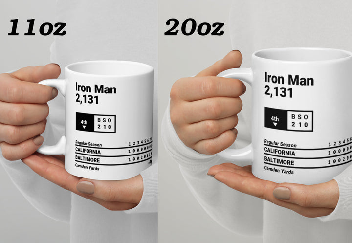 Baltimore Orioles Greatest Plays Mug: Iron Man 2,131 (1995)