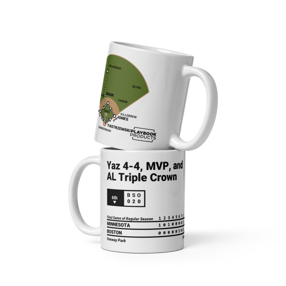 Boston Red Sox Greatest Plays Mug: Yaz 4-4, MVP, and AL Triple Crown (1967)