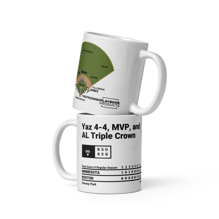 Boston Red Sox Greatest Plays Mug: Yaz 4-4, MVP, and AL Triple Crown (1967)