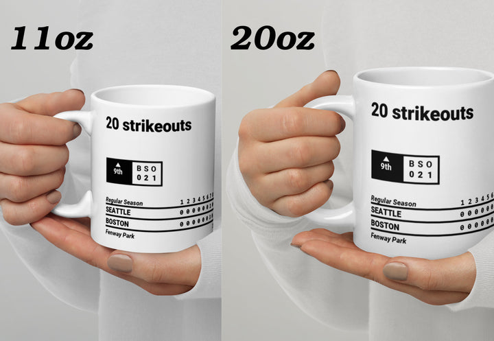 Boston Red Sox Greatest Plays Mug: 20 strikeouts (1986)