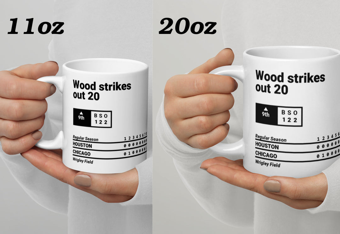 Chicago Cubs Greatest Plays Mug: Wood strikes out 20 (1998)