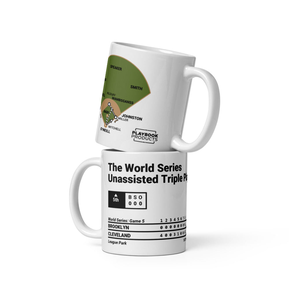 Cleveland Guardians Greatest Plays Mug: The World Series Unassisted Triple Play (1920)