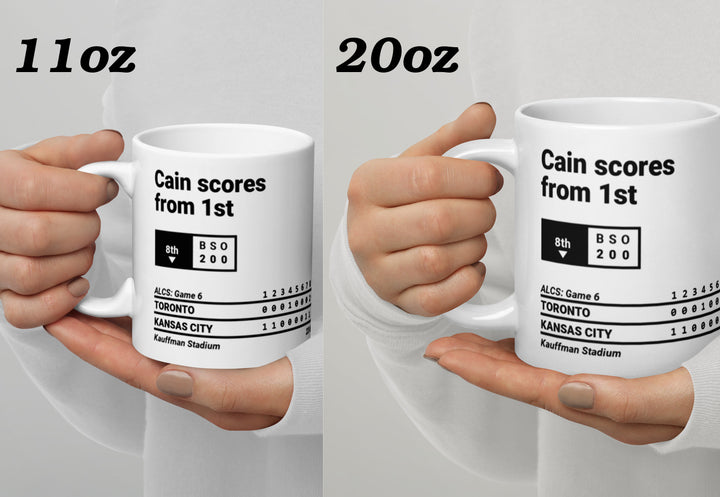 Kansas City Royals Greatest Plays Mug: Cain scores from 1st (2015)