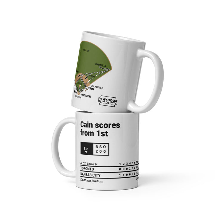 Kansas City Royals Greatest Plays Mug: Cain scores from 1st (2015)