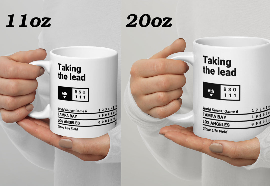 Los Angeles Dodgers Greatest Plays Mug: Taking the lead (2020)
