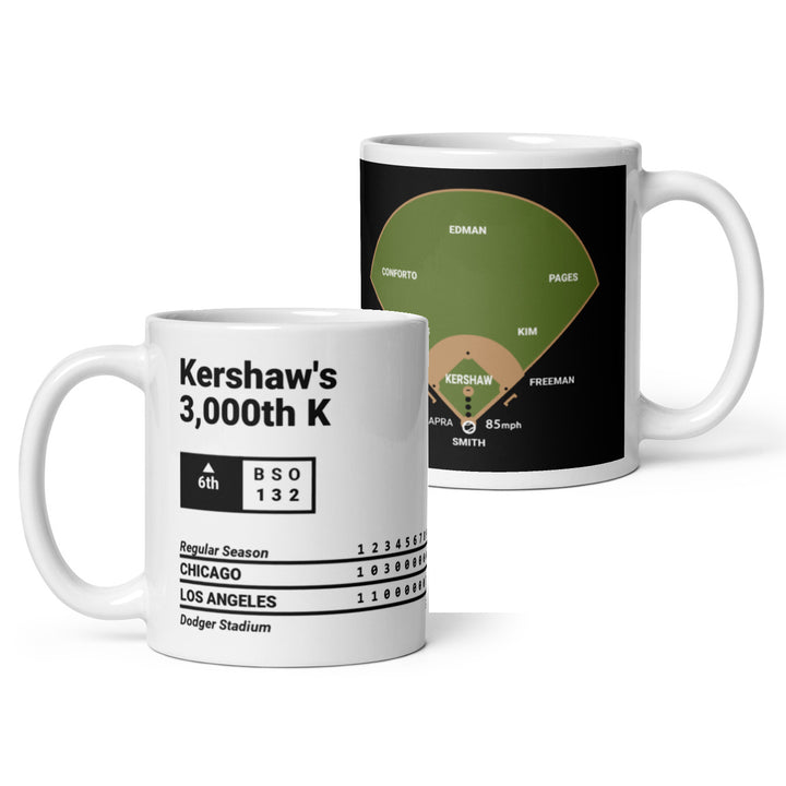 Los Angeles Dodgers Greatest Plays Mug: Kershaw's 3,000th K (2025)
