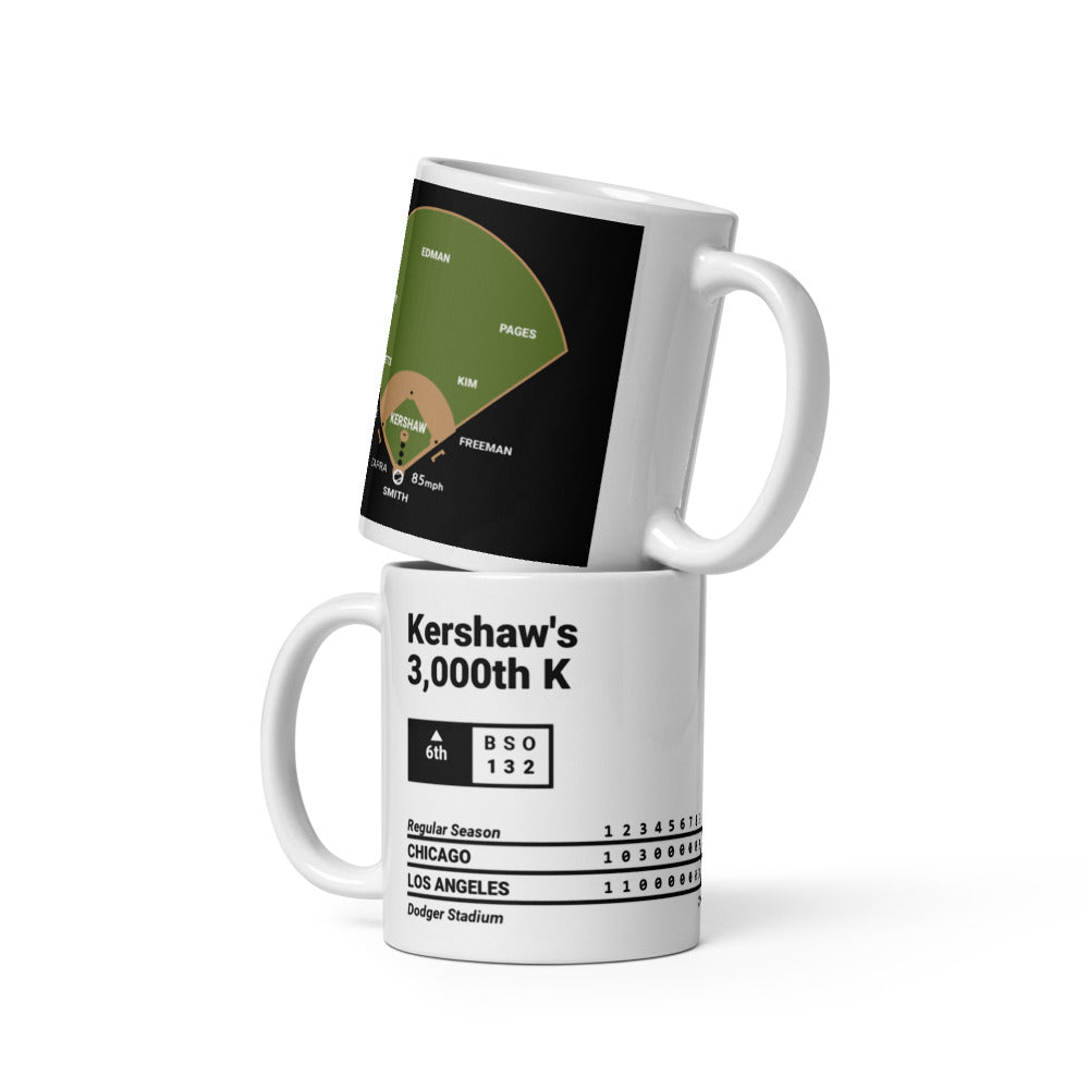 Los Angeles Dodgers Greatest Plays Mug: Kershaw's 3,000th K (2025)