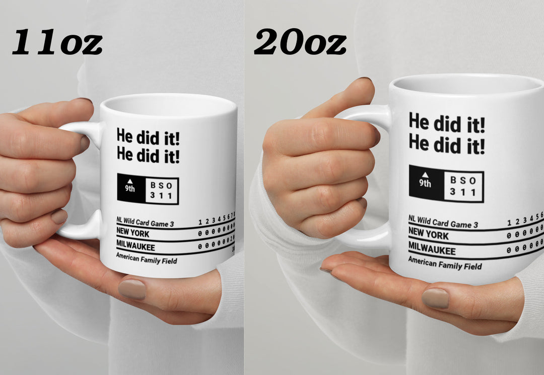 New York Mets Greatest Plays Mug: He did it! He did it! (2024)