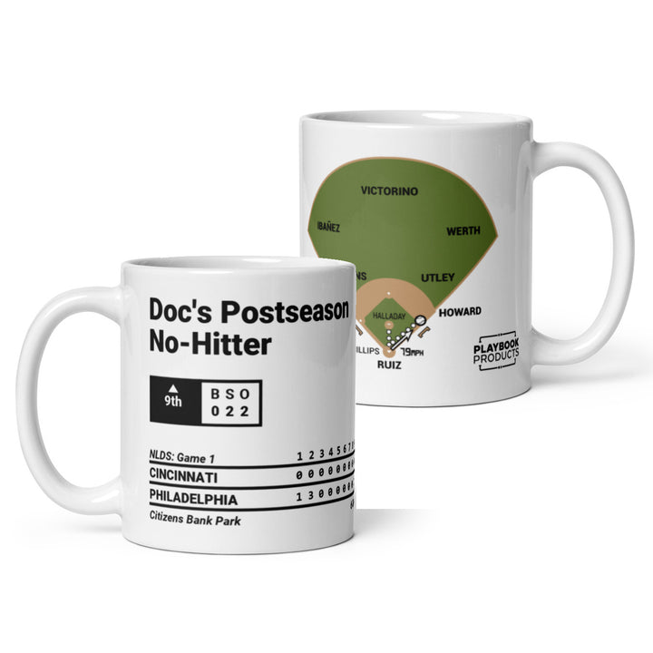Philadelphia Phillies Greatest Plays Mug: Doc's Postseason No-Hitter (2010)
