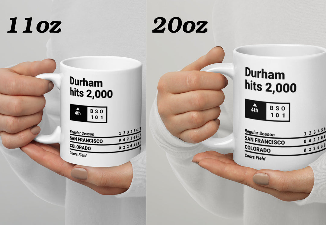 San Francisco Giants Greatest Plays Mug: Durham hits 2,000 (2008)