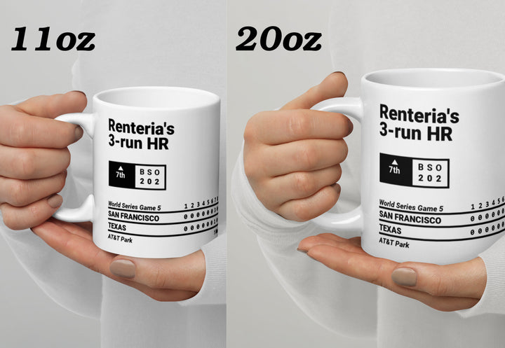 San Francisco Giants Greatest Plays Mug: Renteria's 3-run HR (2010)