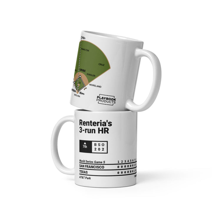 San Francisco Giants Greatest Plays Mug: Renteria's 3-run HR (2010)