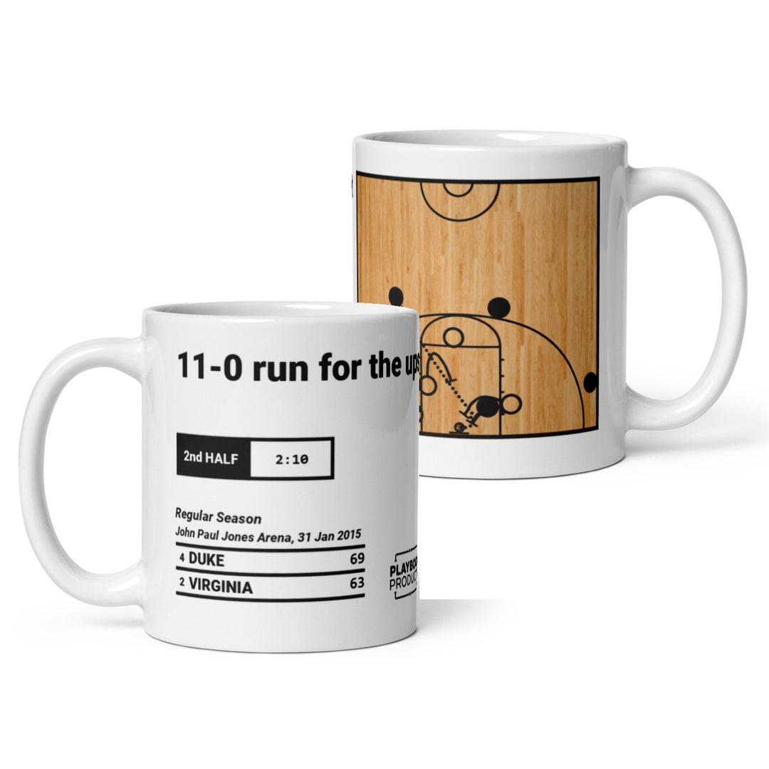 Greatest Duke Basketball Plays Mug: 11-0 run for the upset (2015)