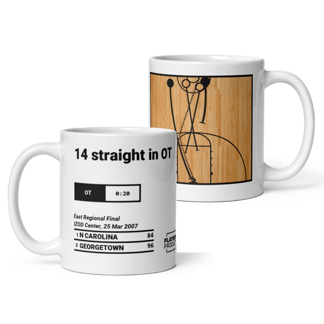 Greatest Georgetown Basketball Plays Mug: 14 straight in OT (2007)