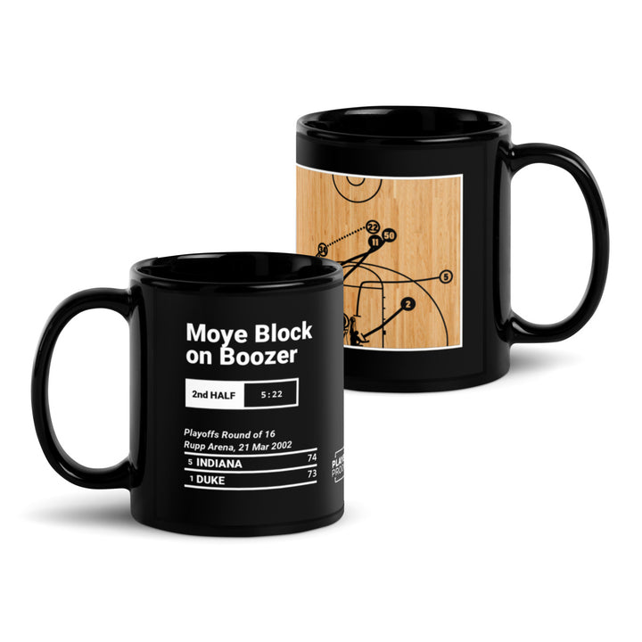 Greatest Indiana Basketball Plays Mug: Moye Block on Boozer (2002)
