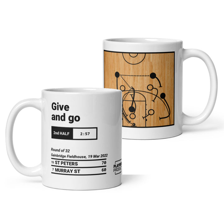 St. Peter's Basketball Greatest Plays Mug: Give and go (2022)