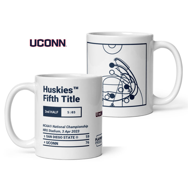 UCONN Basketball Greatest Plays Mug: Huskies™ Fifth Title (2023)