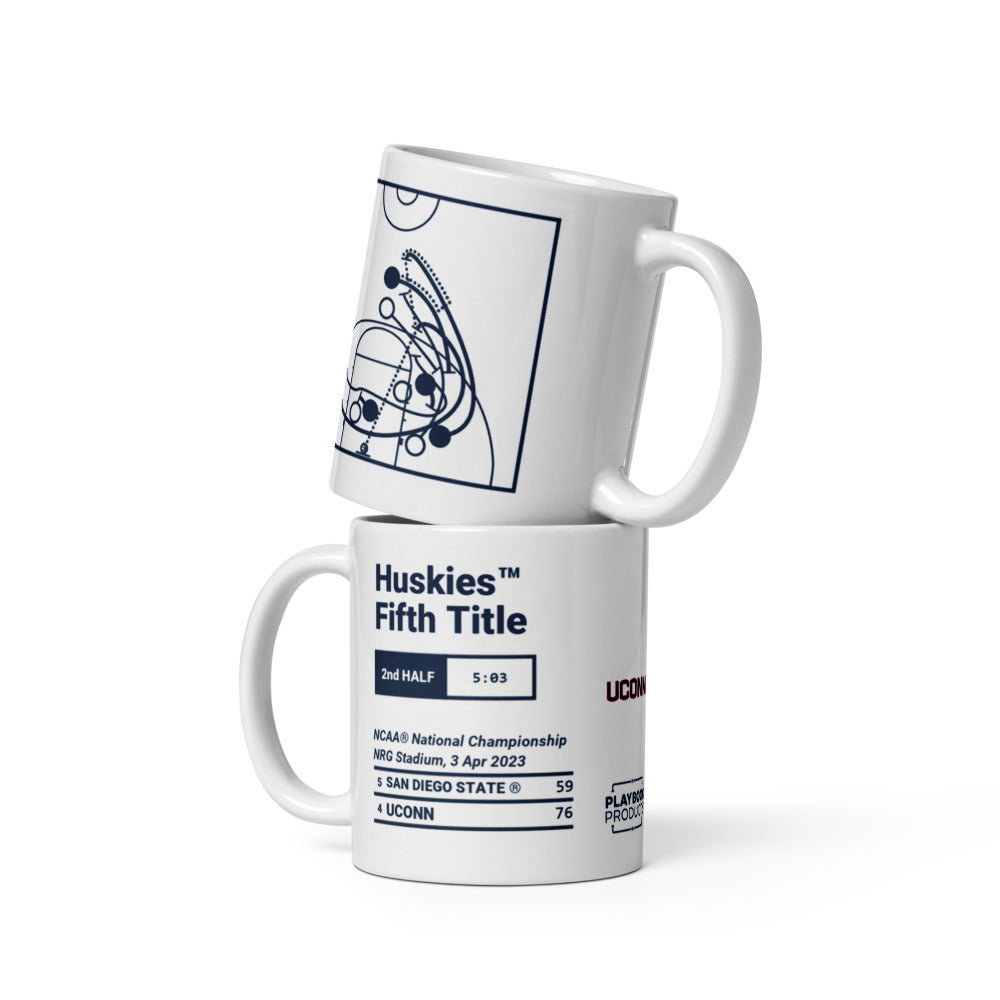 UCONN Basketball Greatest Plays Mug: Huskies™ Fifth Title (2023)