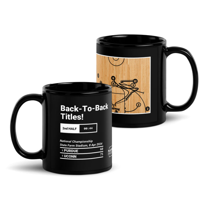 Greatest UCONN Basketball Plays Mug: Back-To-Back Titles! (2024)