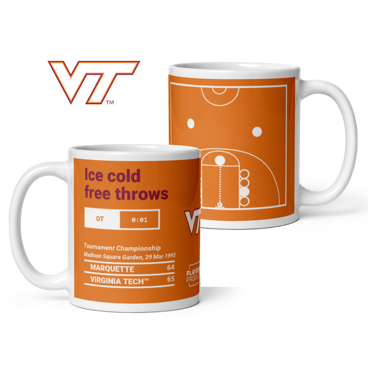 Virginia Tech Basketball Greatest Plays Mug: Ice cold free throws (1995)