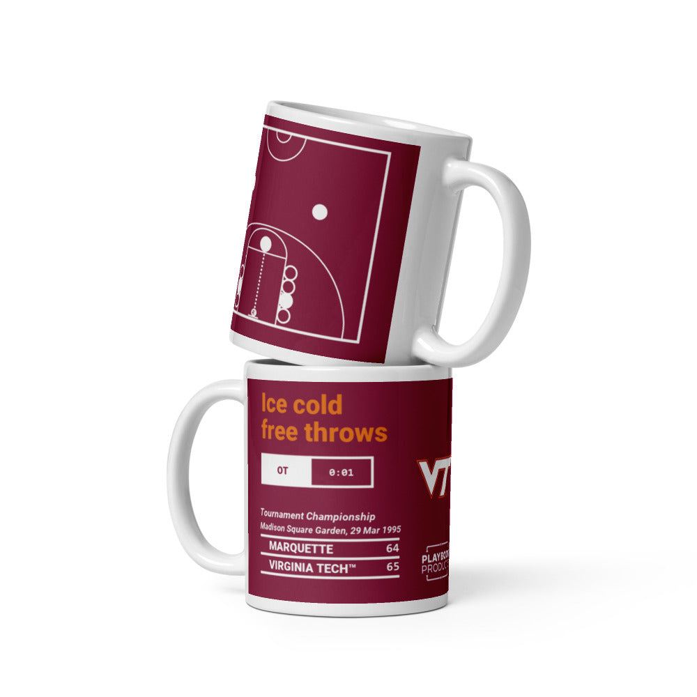 Virginia Tech Basketball Greatest Plays Mug: Ice cold free throws (1995)