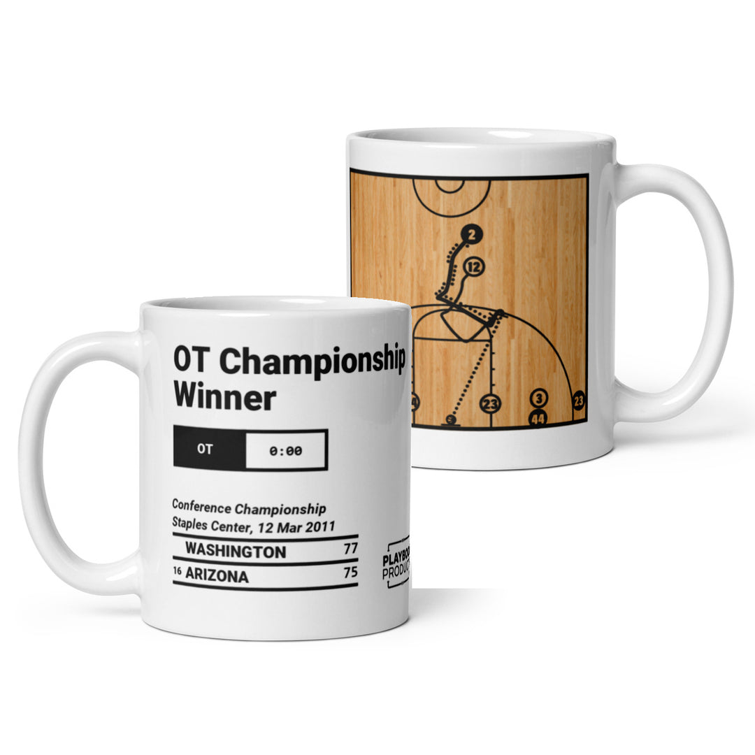 Greatest Washington Basketball Plays Mug: OT Championship Winner (2011)