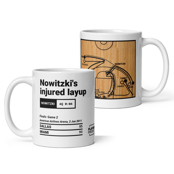 Dallas Mavericks Greatest Plays Mug: Nowitzki's injured layup (2011)